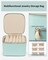 Travel Jewelry Storage Box for Women Faux Leather Jewelry Box with 6 Velvet Jewelry Zipper Pockets Earrings Necklace Rings Storage Boxes Christmas Gift for Mom Wife(Lake Blue)